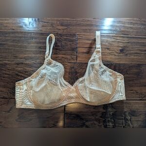 Chantelle Sheer Lace Bra - Nude - Size 36B